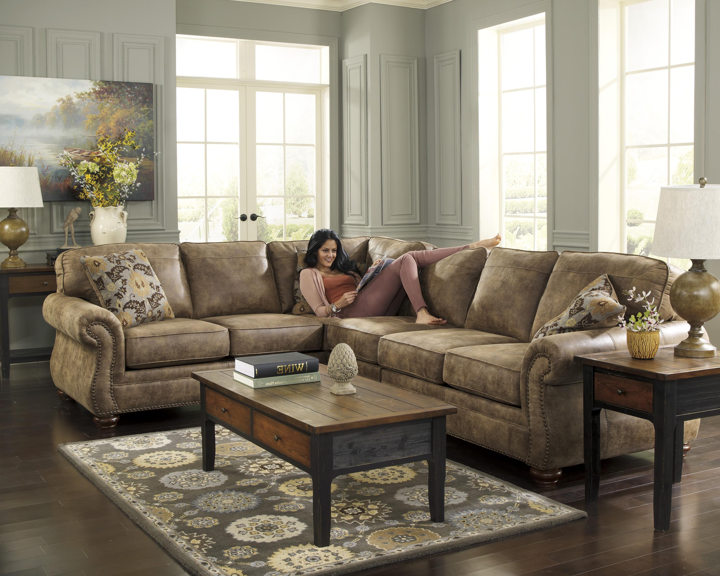 Signature Design by Ashley Larkinhurst Earth Roll Arm Sectional with LAF Sofa Sheely's